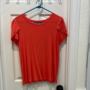 Kaileigh Coral Flutter Sleeve Top
